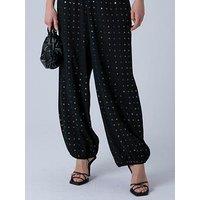 Religion Embellished Kara Balloon Trousers - Black