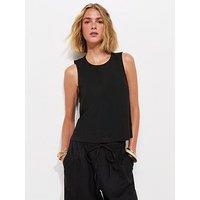 New Look Linen Blend Sleeveless Top - Black