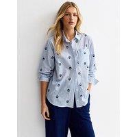 New Look Blue Pinstripe Shell Shirt