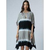 Religion Oversized Tie Dye Ella Kaftan Beach Cover Up - Grey