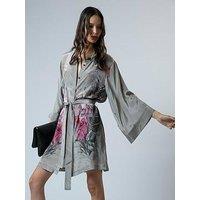Religion Lauren Kimono Sleeve Tunic Dress - Grey