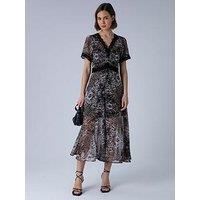 Religion Millie V- Neck Midi Occasion Dress - Brown