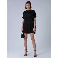 Religion Sarah Heavily Embellished Tunic Dress - Black