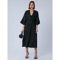Religion Long Line Helena Kaftan Occasion Dress - Black