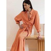 Vi.Ve.Re Lina Tie Front Shirt Dress - Orange