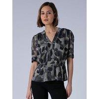 Religion Violet V-Neck Top - Grey