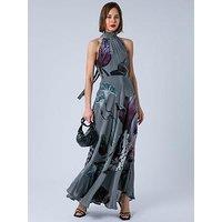Religion Valeria Halter Neck Maxi Dress - Grey