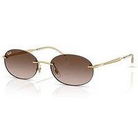 Ray-Ban Ray Ban 0Rb3767 Oval Sunglasses - Gold