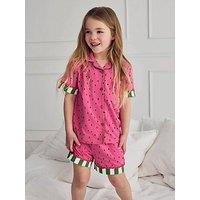 Chelsea Peers Kids Mini Me Watermelon Shorty Pyjamas - Pink