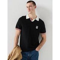 Pretty Green Stratosphere Knitted Polo Shirt - Black