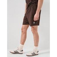 Adidas Originals Men'S Essentials Trefoil Waffle Shorts - Brown
