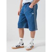 Adidas Originals Men'S Firebird Adicolour Denim Shorts - Blue