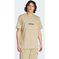 Adidas Sportswear Men'S Essentials Linear Single Jersey T-Shirt - Brown