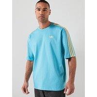 Adidas Originals Mens 3 Stripe T-Shirt Blue