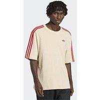 Adidas Originals Mens 3 Stripe T-Shirt - Beige