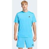 Adidas Mens Training Tech 3 Stripe Tee - Blue