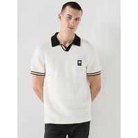 Pretty Green Stratosphere Knitted Polo Shirt - White