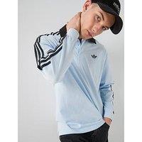 Adidas Originals Men'S 3-Stripes Rugby Longsleeve Polo - Blue