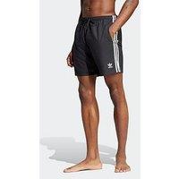 Adidas Originals Men'S Adicolor 3-Stripes 8-Inch Swim Shorts - Black