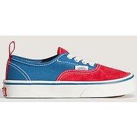 Vans Kids Unisex Authentic Elastic Lace Trainer - Red/Blue