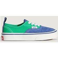 Vans Kids Unisex Authentic Elastic Lace Trainer - Green/Blue