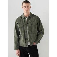 Pretty Green Bostall Overshirt - Dark Green