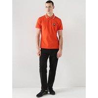 Pretty Green Rayner Short Sleeve Tipped Polo Shirt - Orange