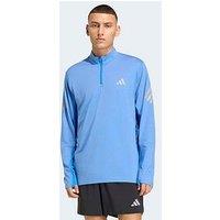 Adidas Mens Running Adi365 Iconic Stripes 1/4 Zip - Blue