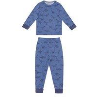 Chelsea Peers Kids Dinosaur Print Long Sleeve Pyjamas - Blue