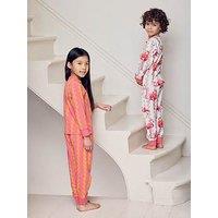 Chelsea Peers Kids 2 Pack Flamingo Stripe Pyjamas - Pink