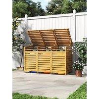 Living And Home 3 Doors Outdoor Spruce Wood Trash Can Storage Shed