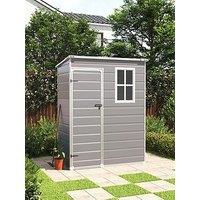 Living And Home 5X3 Ft Garden Plastic Pent Storage Shed With Black Roof
