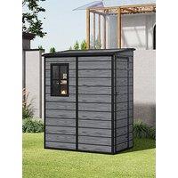Living And Home 5 X 4Ft Outdoor Plastic Shed Garden Storage Shed Grey