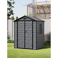 Living And Home 6 X 4.4Ft Outdoor Plastic Shed Storage Shed With Apex Roof