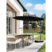 Living And Home 3M Banana Cantilever Parasol With Fillable Base On Wheels Black