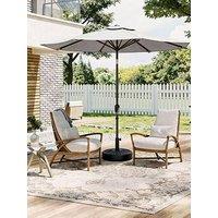 Living And Home 3M Garden Parasol With Round Fillable Base Light Grey
