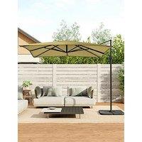 Living And Home 3M Rotating Outdoor Cantilever Parasol With Square Base