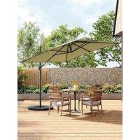 Living And Home 3M Rotating Outdoor Cantilever Parasol With Round Fillable Base