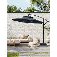 Living And Home 3M Double-Top Cantilever Lighted Parasol With Fillable Base On Wheels