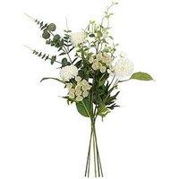 Gallery Direct Cream And Green Faux Floral Wrapped Bouquet 650X370Mm
