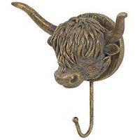 Gallery Direct Highland Cow Single Hook Bronze 120X80Mm