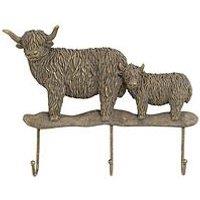 Gallery Direct Highland Cow Pair Double Hook Bronze 200X120Mm