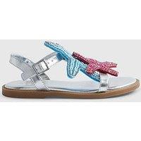 River Island Older Girls Starfish Buckle Sandals - Silver