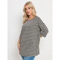 Yours Curve Check Side Button Detail Top - Black