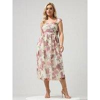 Yours Curve Spot Print Mesh Skater Dress