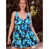 Yours Curve Paradise Swimdress - Black