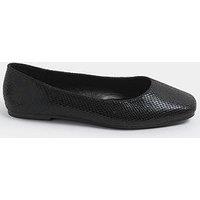 Yours Extra Wide Fit Square Toe Ballet Pump - Black
