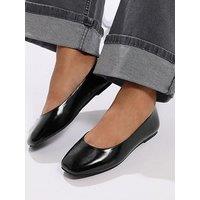 Yours Wide Fit Square Toe Ballet Pump - Black