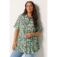 Yours Curve Short Sleeve Crinkle Shirt
