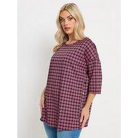 Yours Curve Check Side Button Detail Top - Pink